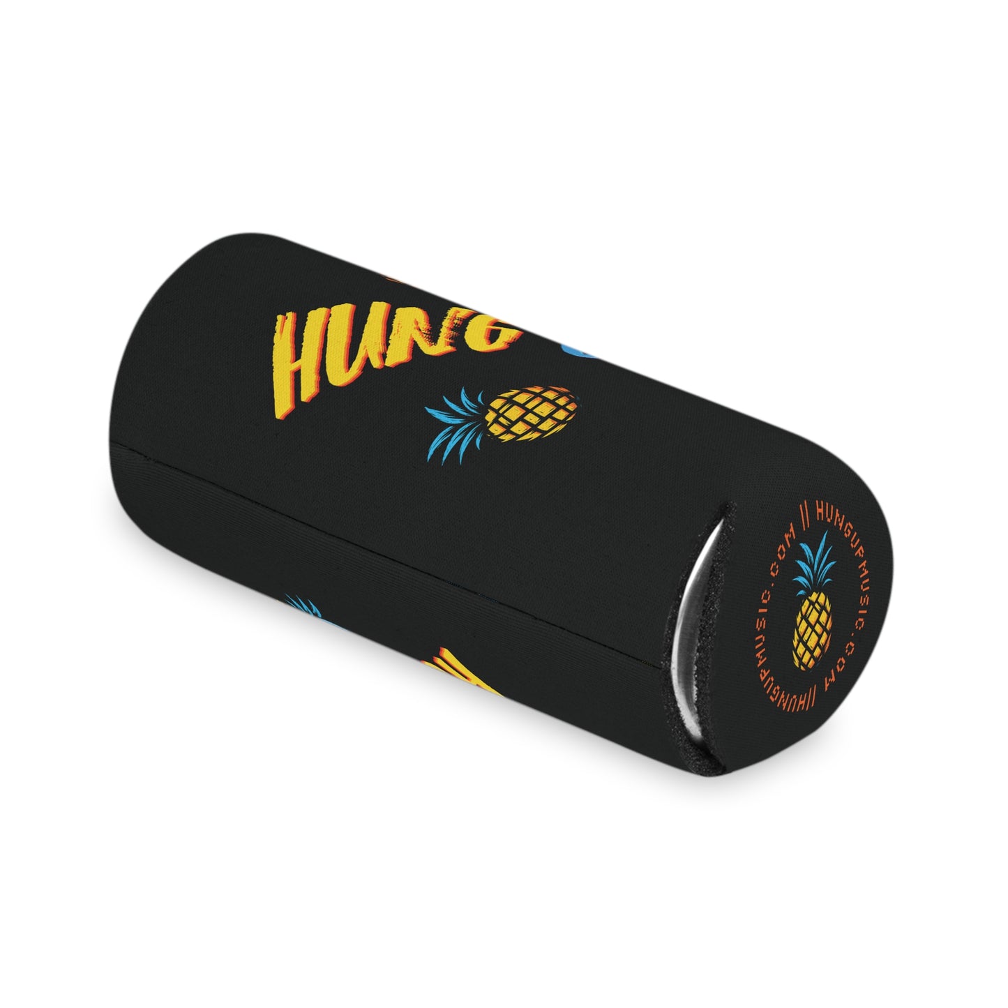 Hung Up Band Pineapple Can Cooler – Regular & Slim Can Koozie, Tropical Drink Holder for Beer, Seltzer, BBQ, Beach & Music Fans