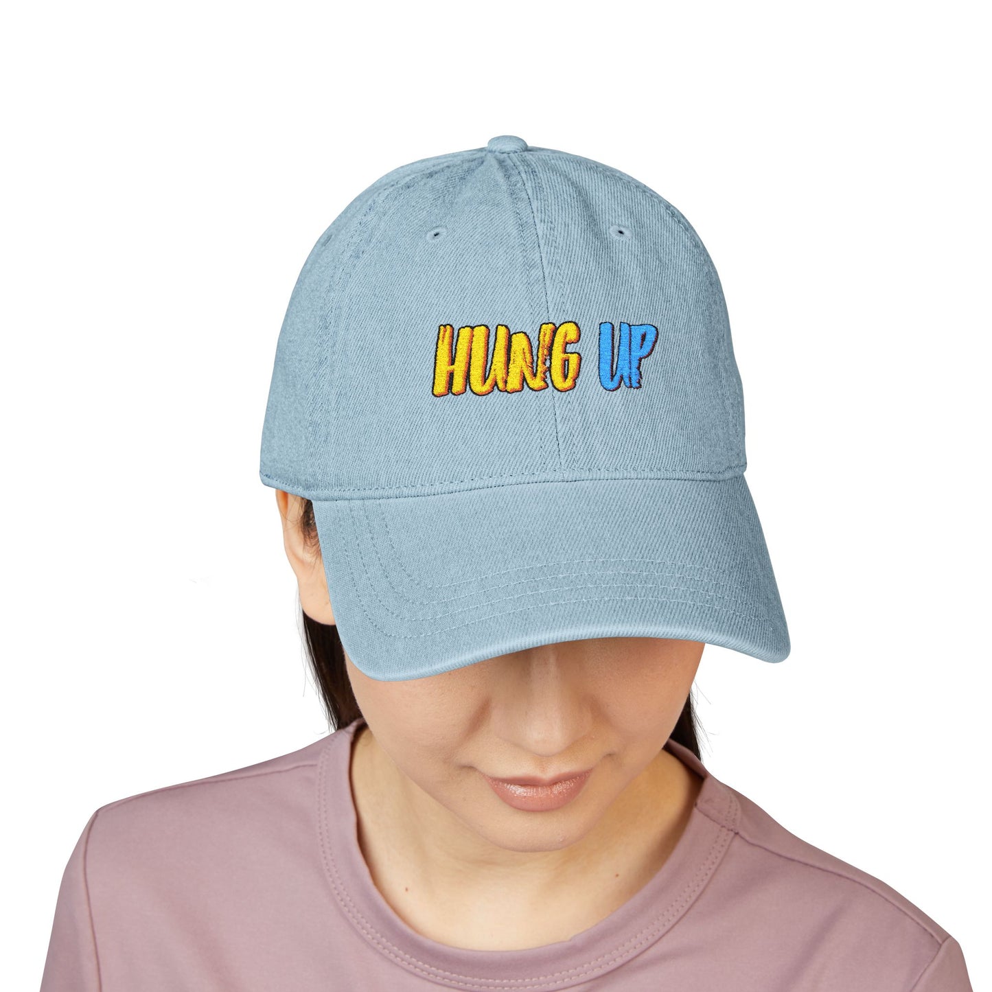 Hung Up - Denim "Dad" Hat - Embroidered
