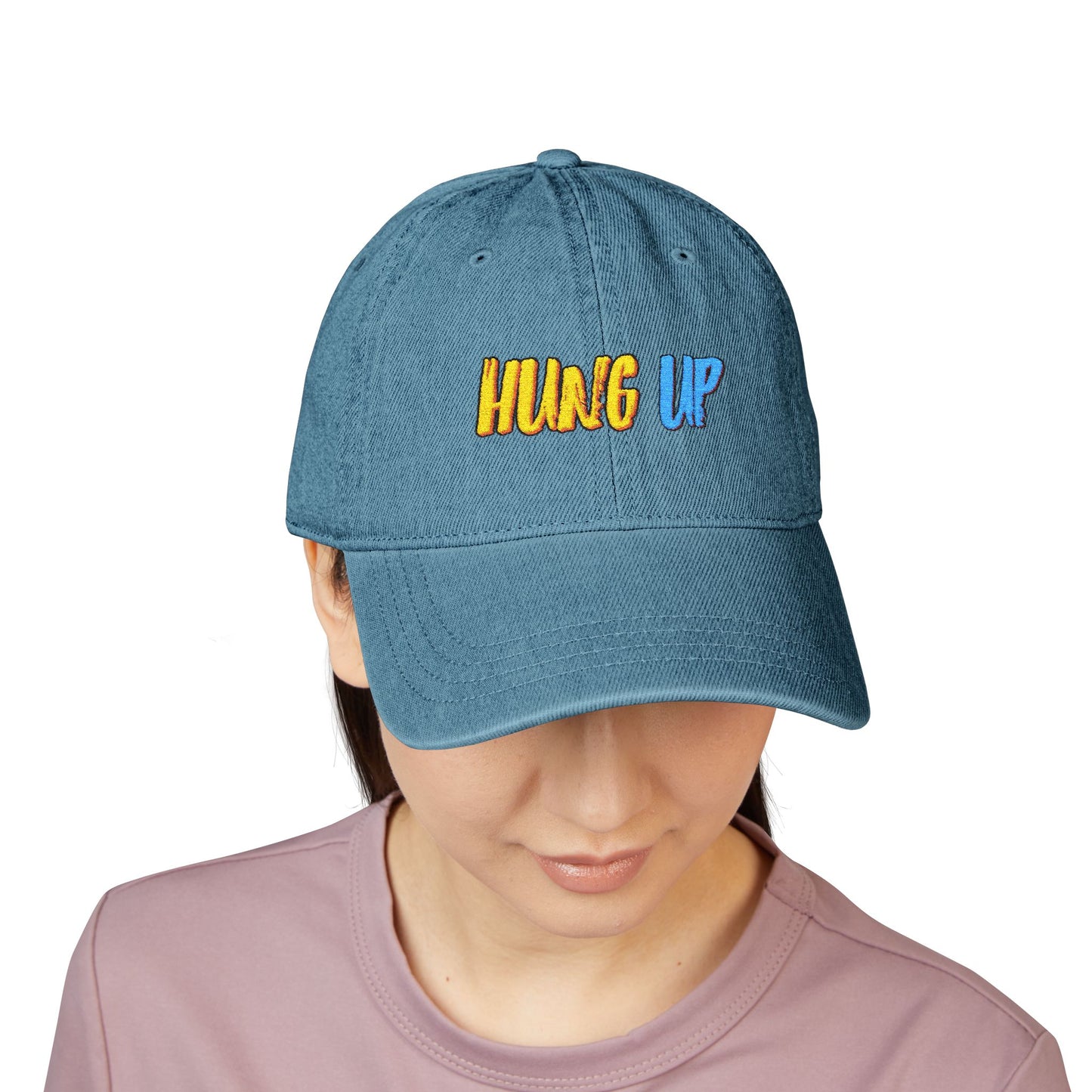Hung Up - Denim "Dad" Hat - Embroidered