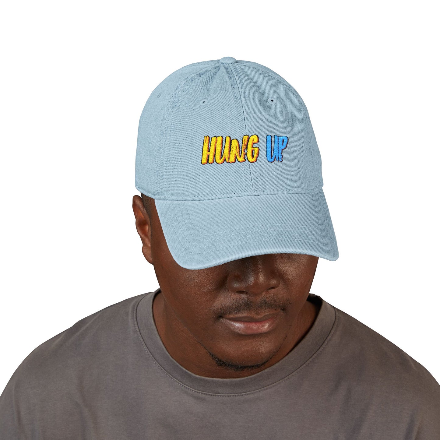 Hung Up - Denim "Dad" Hat - Embroidered