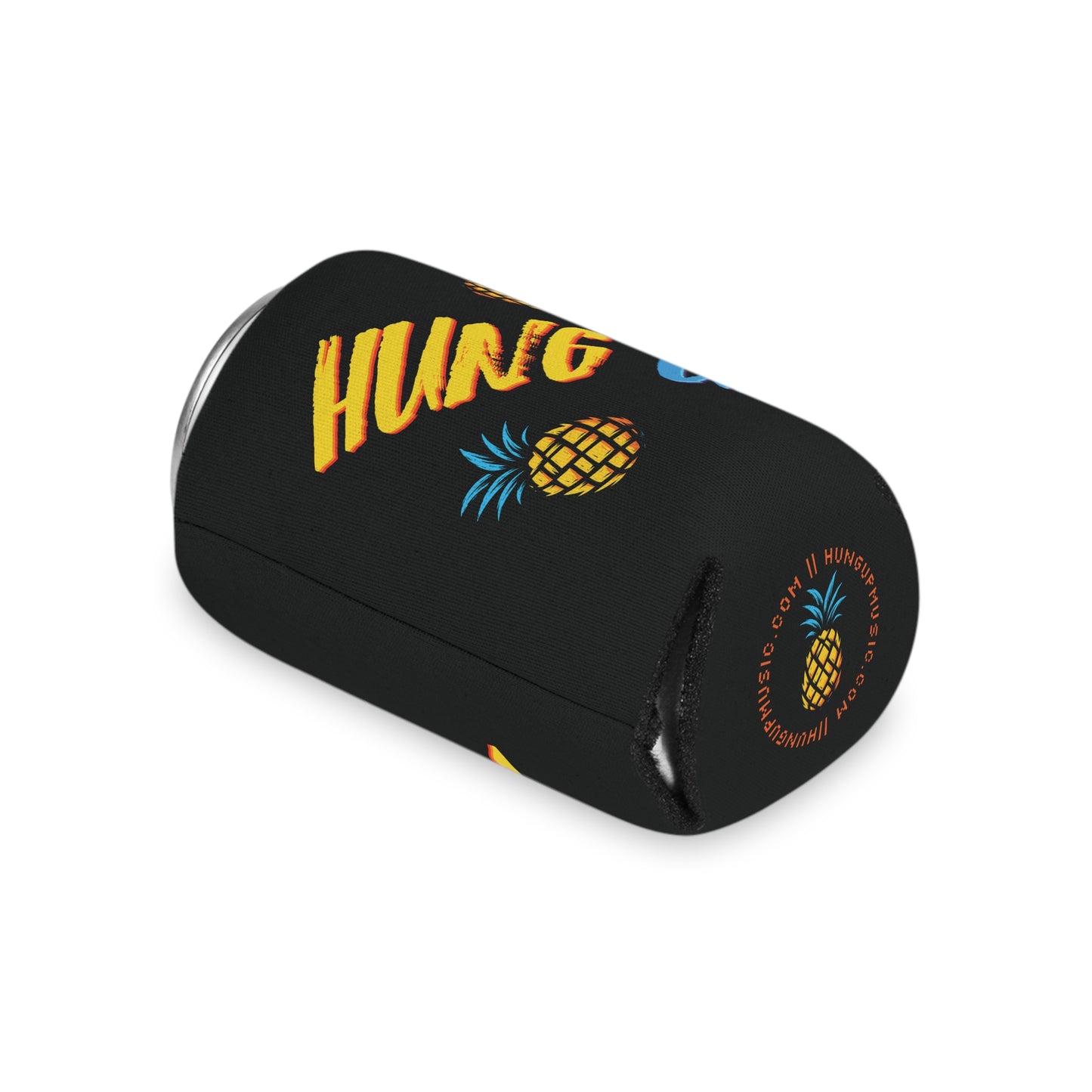 Hung Up Band Pineapple Can Cooler – Regular & Slim Can Koozie, Tropical Drink Holder for Beer, Seltzer, BBQ, Beach & Music Fans
