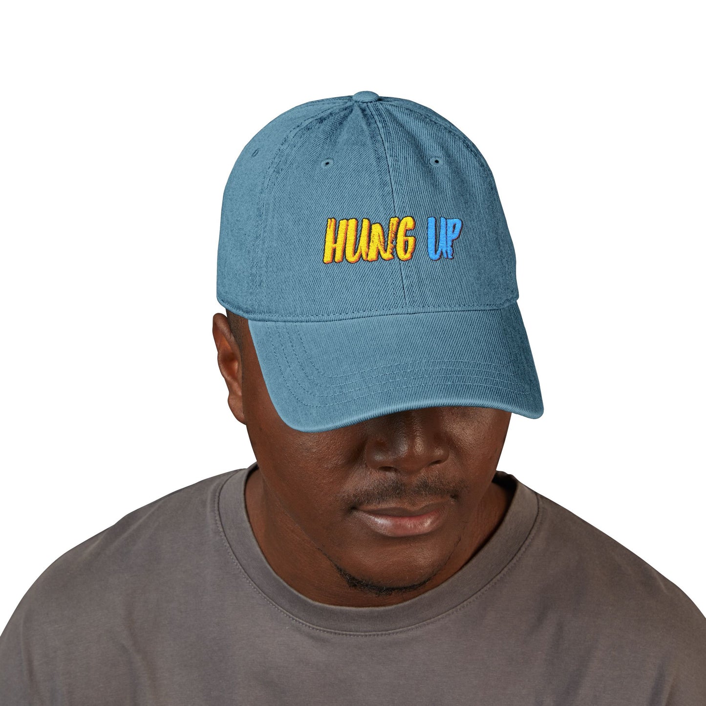 Hung Up - Denim "Dad" Hat - Embroidered