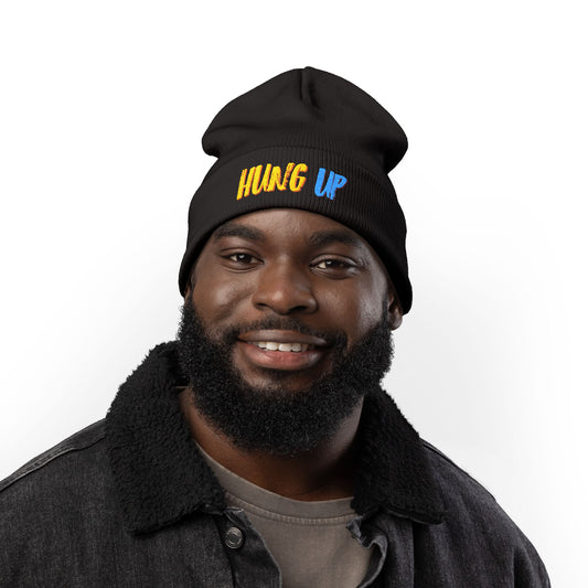 Hung Up Knit Beanie - Embroidered Logo