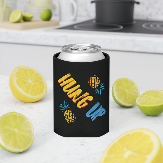 Hung Up Band Pineapple Can Cooler – Regular & Slim Can Koozie, Tropical Drink Holder for Beer, Seltzer, BBQ, Beach & Music Fans